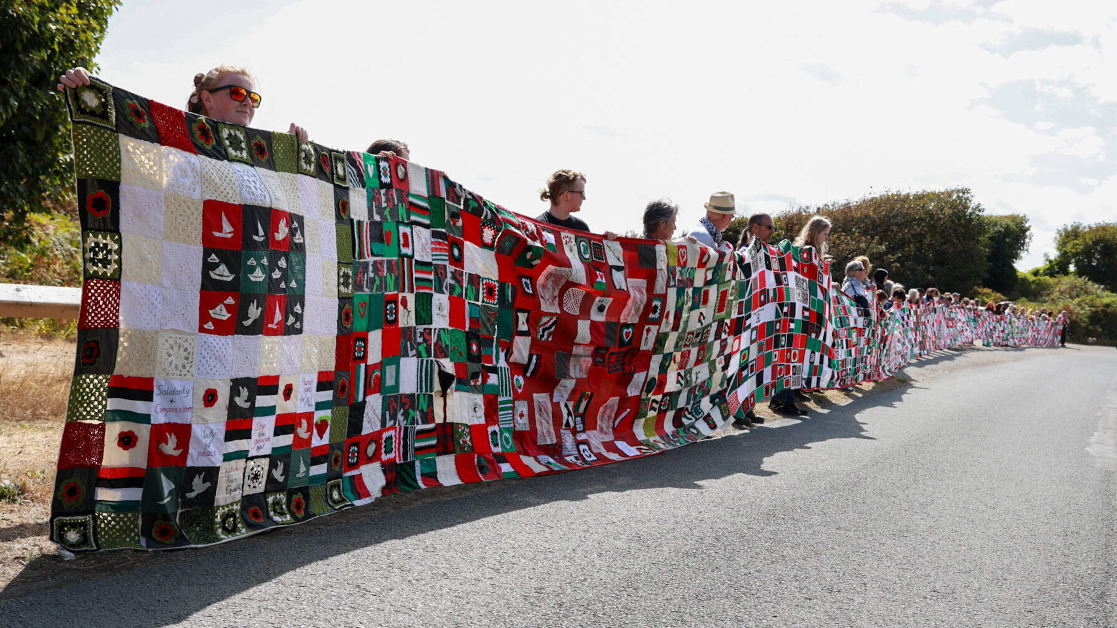 Wexford activist group display crocheted blanket with 3,000 squares to represent children killed in Gaza